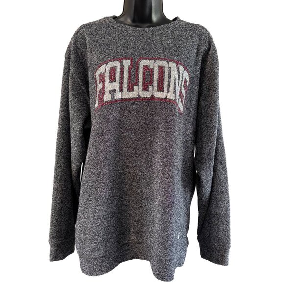 Varsity Spirit Falcons  Sweatshirt MD Black & Gray Crewneck Pullover - Picture 1 of 7